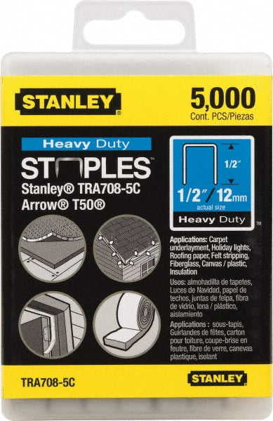 Stanley TRA708-5C Galvanized Steel Heavy-Duty Power Crown Staple 1/2" Leg Length