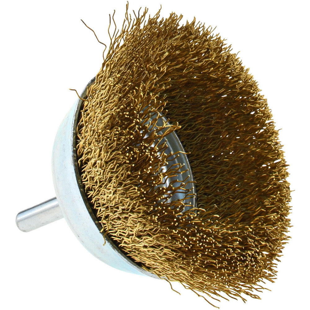 Value Collection 3107006335 Cup Brush 3" Dia, 0.014" Wire Dia, Brass, Crimped
