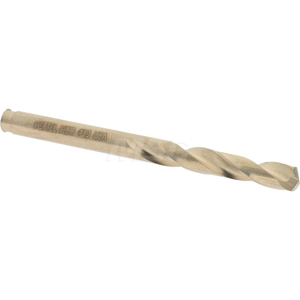 Hertel 74130717 Screw Machine Length Drill Bit #19 (0.1660) Dia, 135 deg, Cobalt