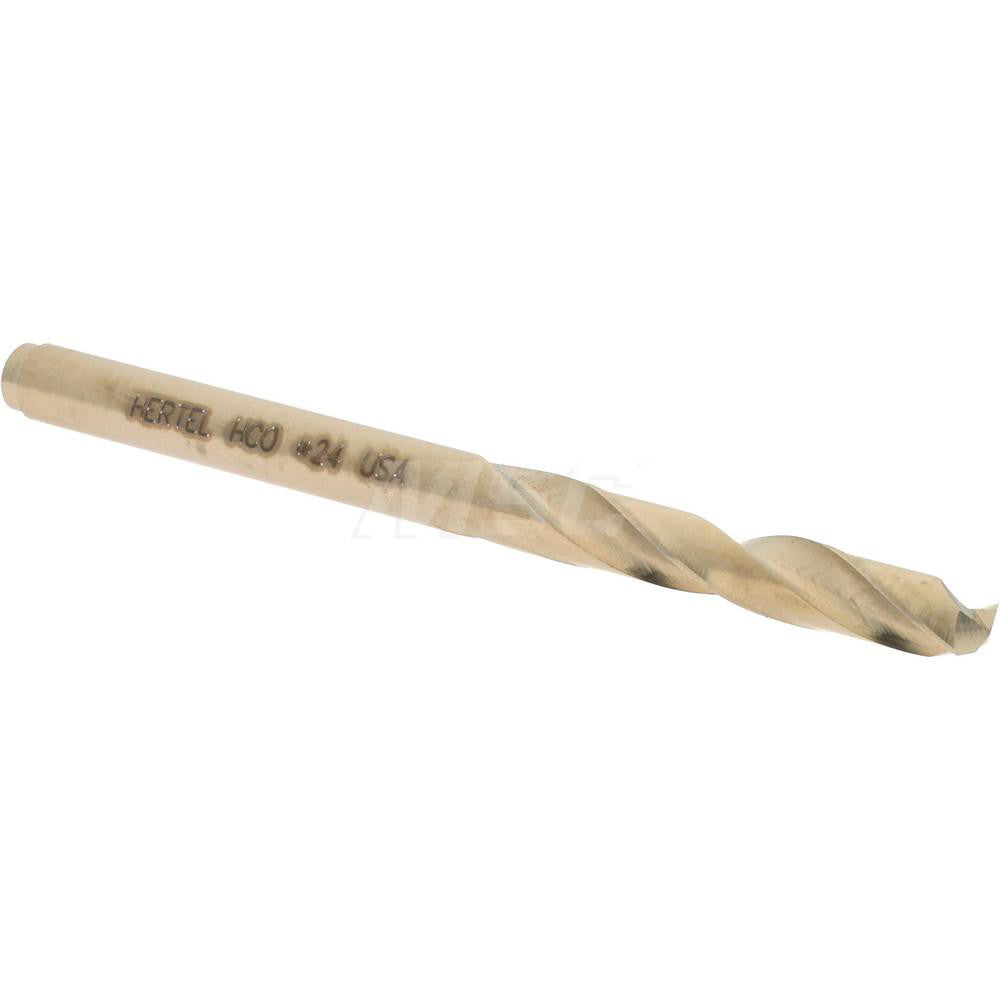 Hertel 74130766 Screw Machine Length Drill Bit #24 (0.1520) Dia, 135 deg, Cobalt