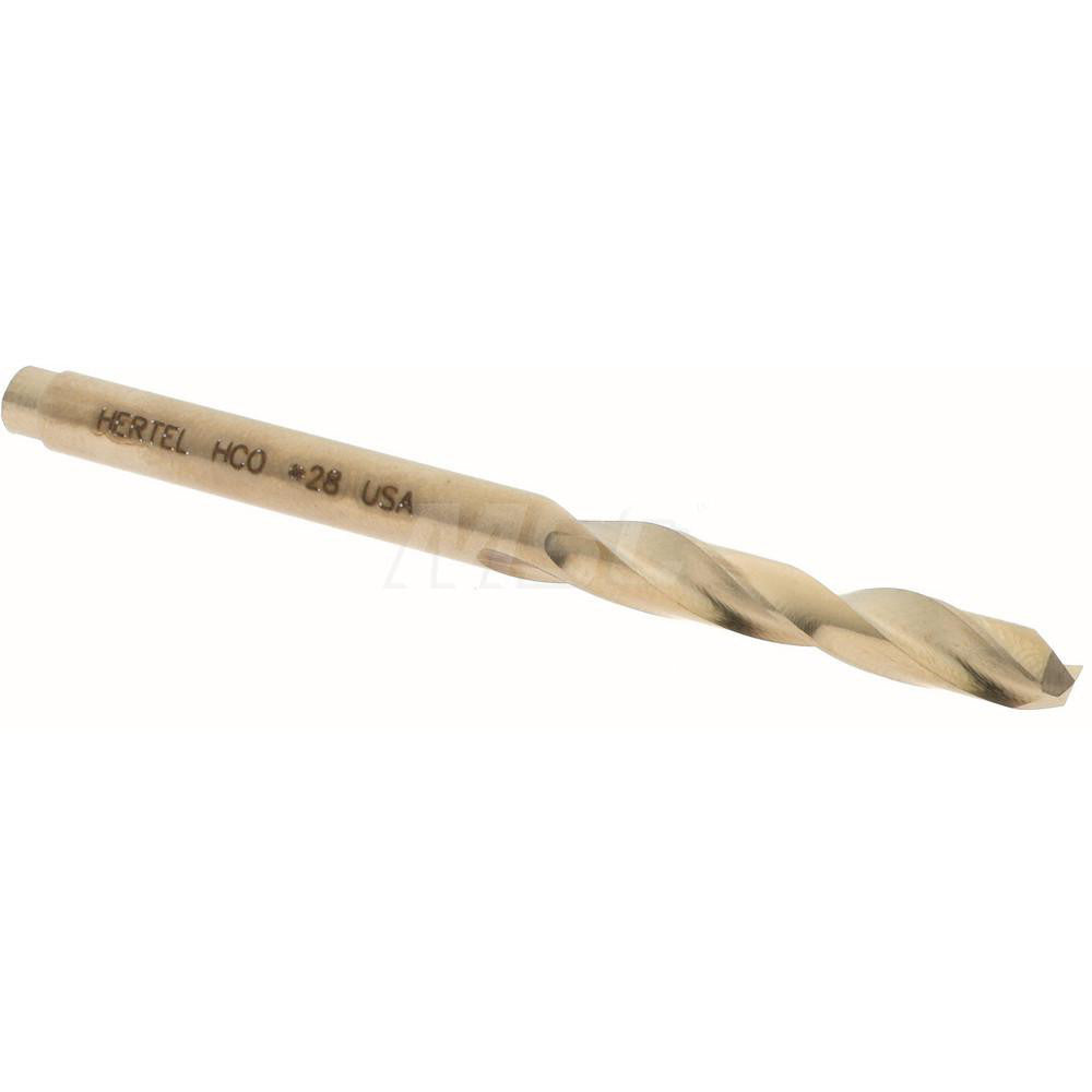 Hertel 74130808 Screw Machine Length Drill Bit #28 (0.1405) Dia, 135 deg, Cobalt