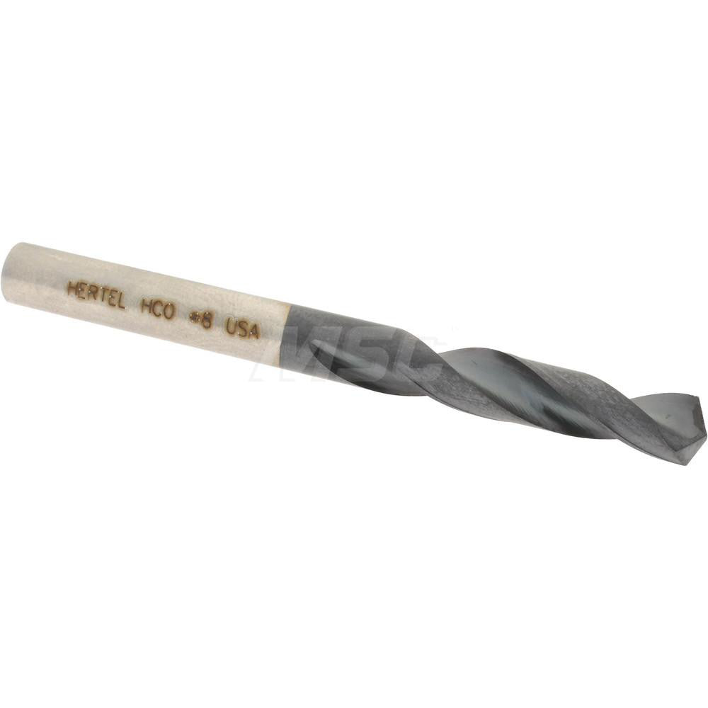 Hertel 74132069 Screw Machine Length Drill Bit #8 (0.1990) Dia, 135 deg, Cobalt