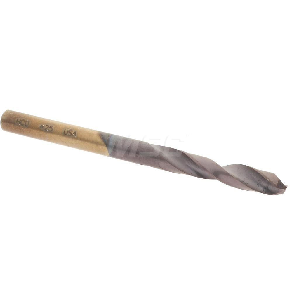 Hertel 74132226 Screw Machine Length Drill Bit #25 (0.1495) Dia, 135 deg, Cobalt