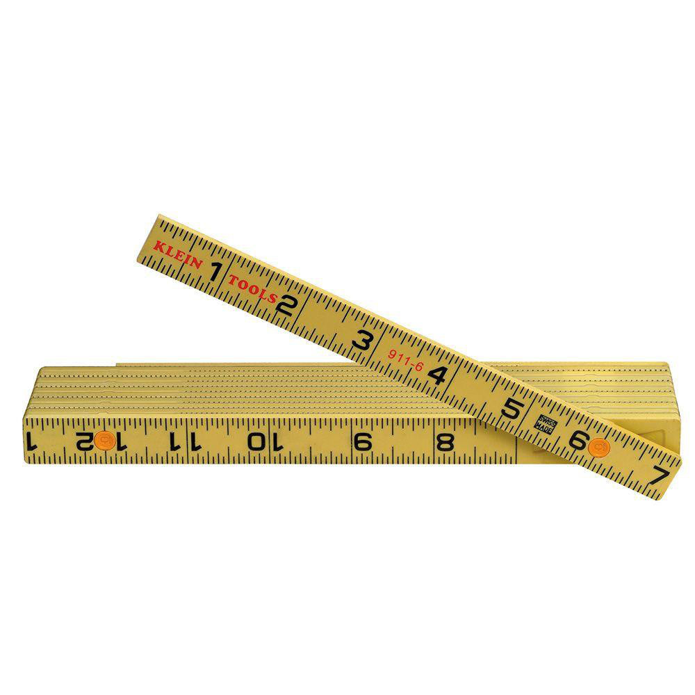 Klein Tools 911-6 6' Long, 1/16" Graduation, Folding Rule