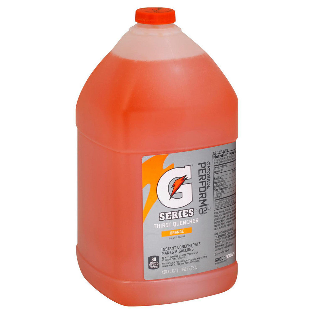 Gatorade 03955 Activity Drink 1 gal, Bottle, Orange, Liquid Concentrate & Powder, Yields 6 gal