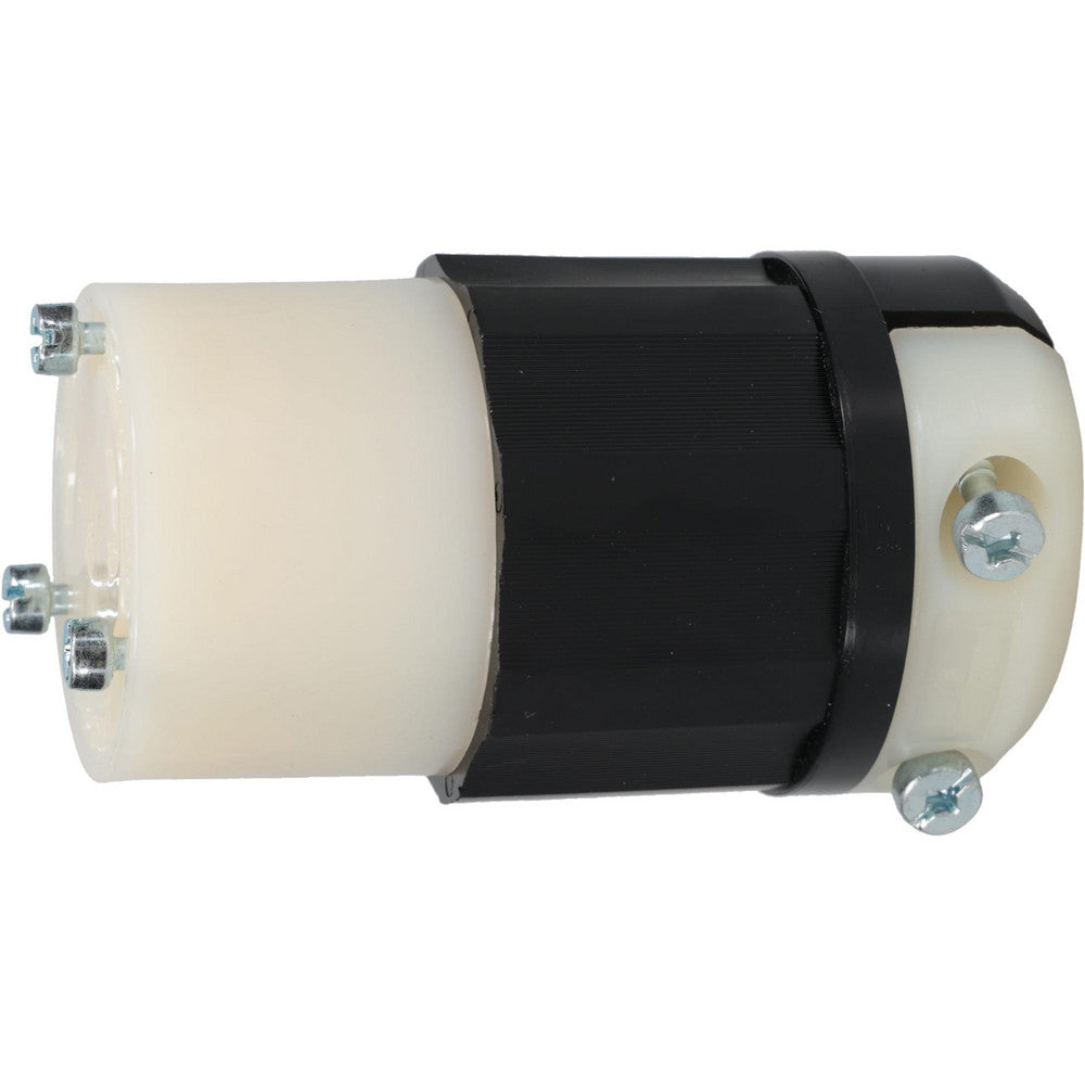 Leviton C2623 Locking Inlet Connector, Industrial, L6-30R, 250V, Black & White
