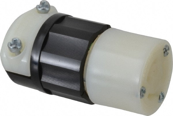 Leviton 4729-C Locking Inlet Connector, Industrial, L5-15R, 125V, Black & White