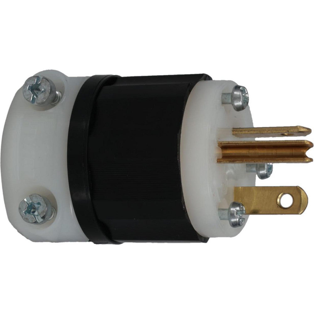 Leviton 5366-C Straight Blade Plug Industrial, 5-20P, 125VAC, Black & White