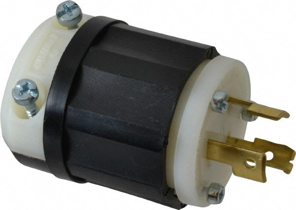 Leviton 9965-C Locking Inlet Plug, Industrial, Non-NEMA, 125 & 250V, Black & White