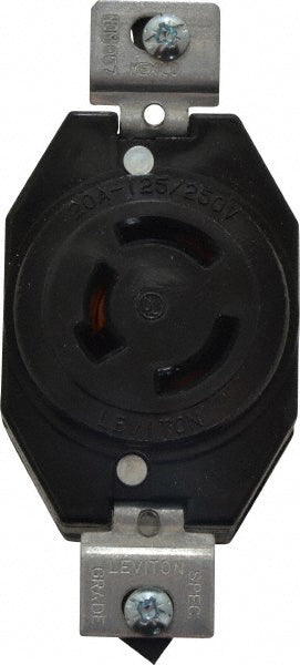 Leviton 7310-B 125/250 VAC, 20 Amp, NonNEMA, Ungrounded Receptacle