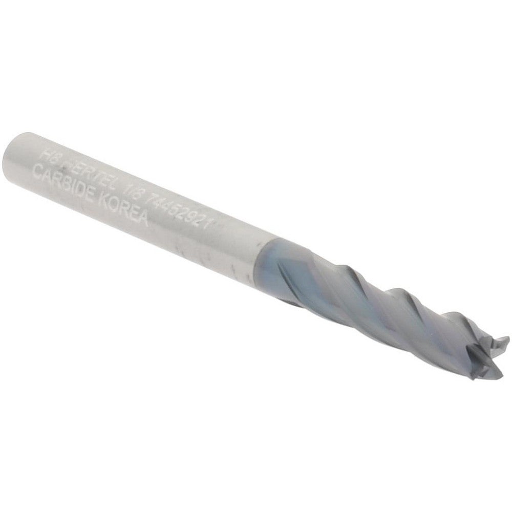 Hertel 74452921 Square End Mill 1/8" Dia, 1/2" LOC, 4 Flute, Solid Carbide