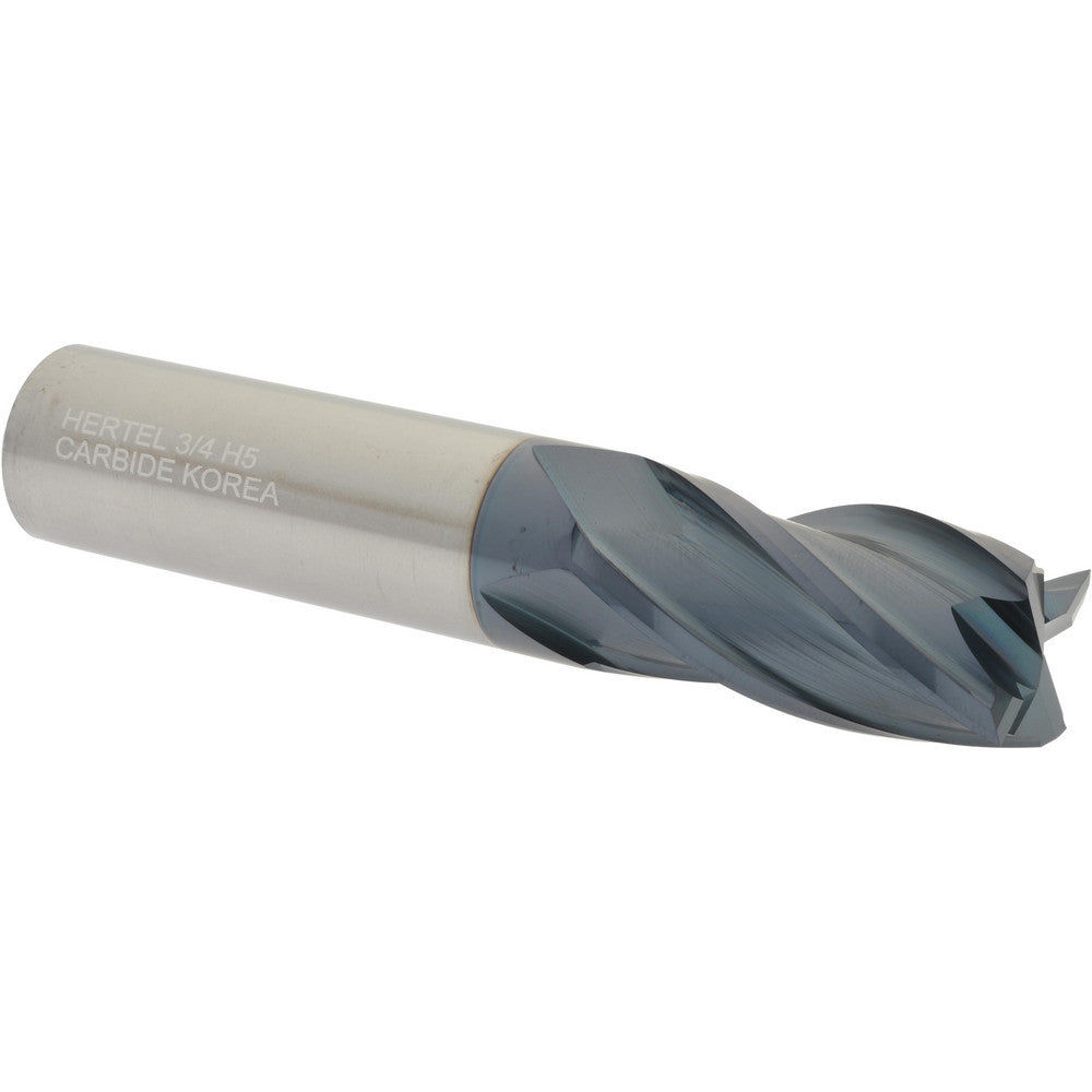 Hertel 74452988 Square End Mill 3/4" Dia, 1-1/2" LOC, 4 Flute, Solid Carbide