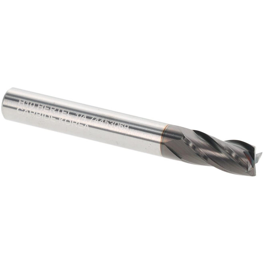 Hertel 74453069 Square End Mill 1/4" Dia, 1/2" LOC, 4 Flute, Solid Carbide