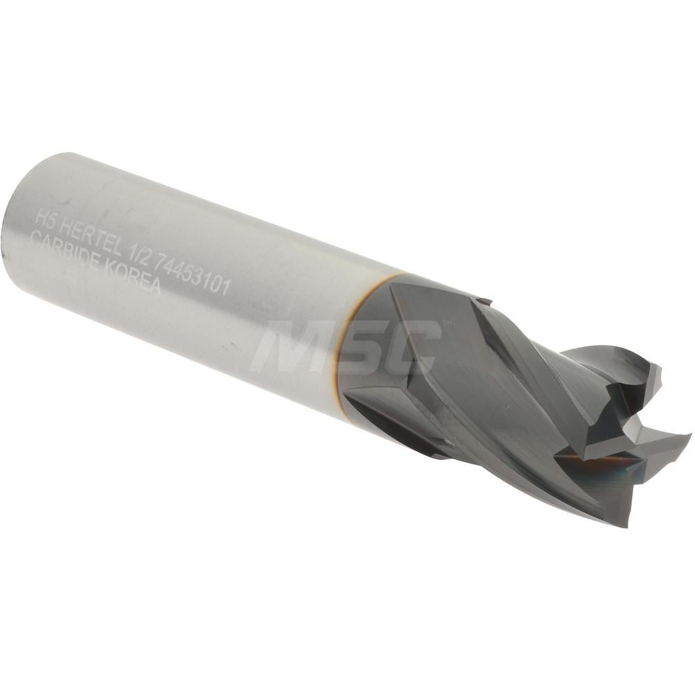 Hertel 74453101 Square End Mill 1/2" Dia, 5/8" LOC, 4 Flute, Solid Carbide