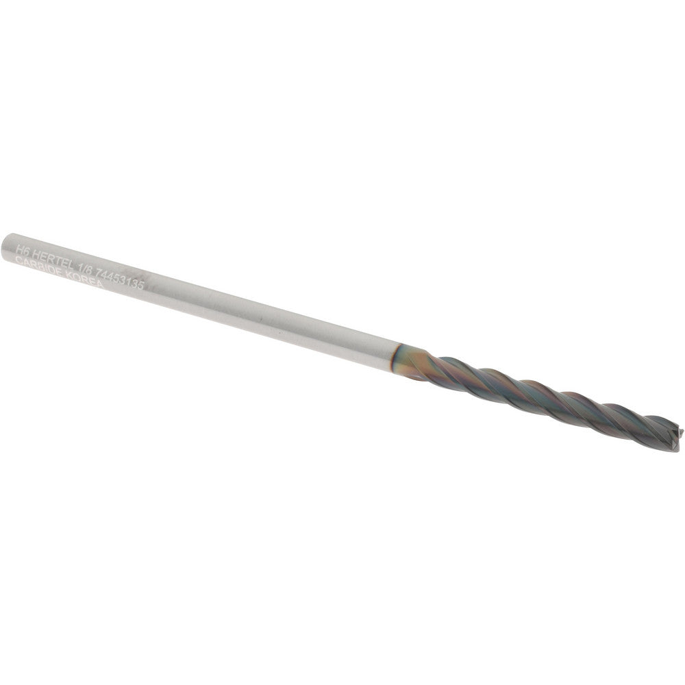 Hertel 74453135 Square End Mill 1/8" Dia, 1" LOC, 4 Flute, Solid Carbide