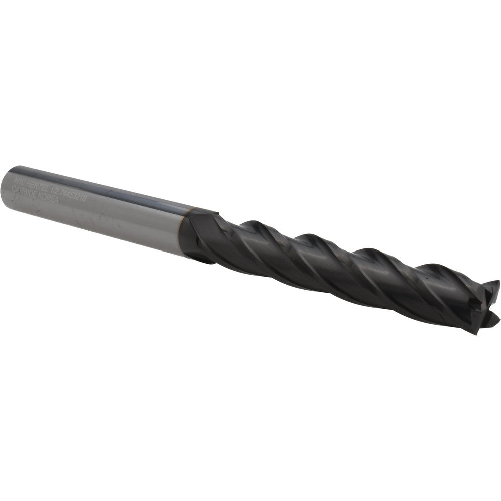 Hertel 74453218 Square End Mill 1/2" Dia, 3" LOC, 4 Flute, Solid Carbide
