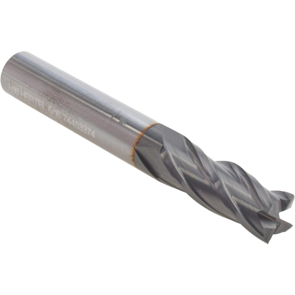 Hertel 74453374 Square End Mill 5/16" Dia, 13/16" LOC, 4 Flute, Solid Carbide