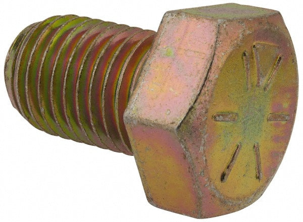 Value Collection MSCC704700 Hex Head Cap Screw 1-8 x 1-1/2", Grade 8 Steel, Zinc Yellow Dichromate Finish