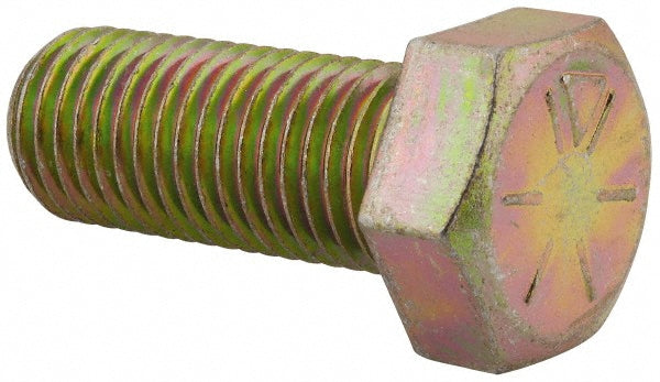 HHCS Made In USA MSC39216 Hex Head Cap Screw 1-8 x 2-1/2", Grade 8 Steel, Zinc Yellow Dichromate Finish