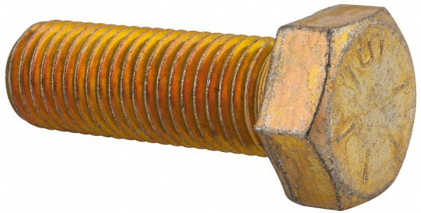 HHCS Made In USA MSC39217 Hex Head Cap Screw 1-8 x 3", Grade 8 Steel, Zinc Yellow Dichromate Finish