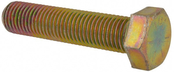 HHCS Made In USA MSC74453937-1 Hex Head Cap Screw 1-8, 4-1/2" Length Under Head, Grade 8 Steel, Yellow Zinc Dichromate Finish