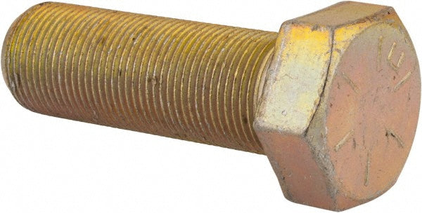 HHCS Made In USA MSC39517 Hex Head Cap Screw 1-14 x 3", Grade 8 Steel, Zinc Yellow Dichromate Finish