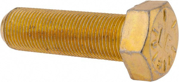 HHCS Made In USA MP39474 Hex Head Cap Screw 3/4-16 x 2-1/2", Grade 8 Steel, Zinc Yellow Dichromate Finish