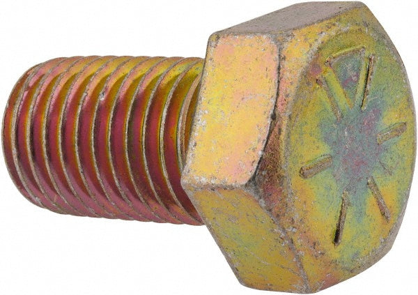 HHCS Made In USA MSC39193 Hex Head Cap Screw 7/8-9 x 1-1/2", Grade 8 Steel, Zinc Yellow Dichromate Finish
