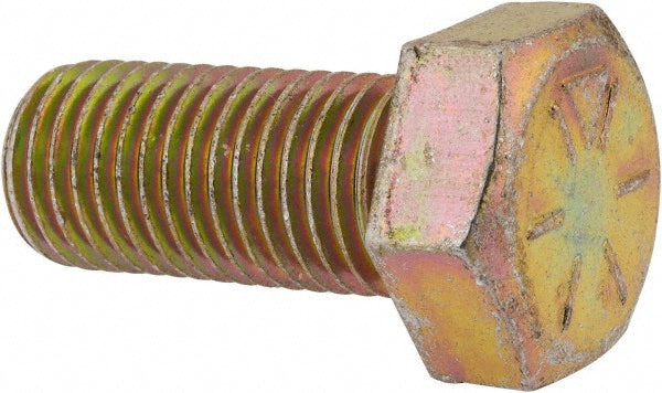 HHCS Made In USA MSC39194 Hex Head Cap Screw 7/8-9 x 2", Grade 8 Steel, Zinc Yellow Dichromate Finish