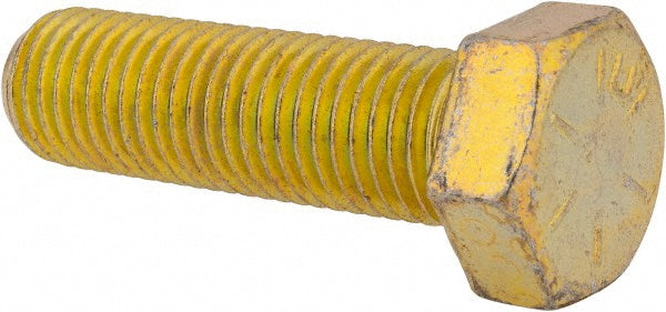 HHCS Made In USA MSC74455601-1 Hex Head Cap Screw 7/8-9 x 3", Grade 8 Steel, Zinc Yellow Dichromate Finish