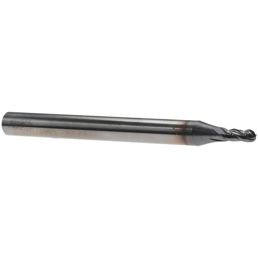 Hertel EG250004 Ball End Mill 1/16" Dia, 1/8" LOC, 4 Flute, Solid Carbide
