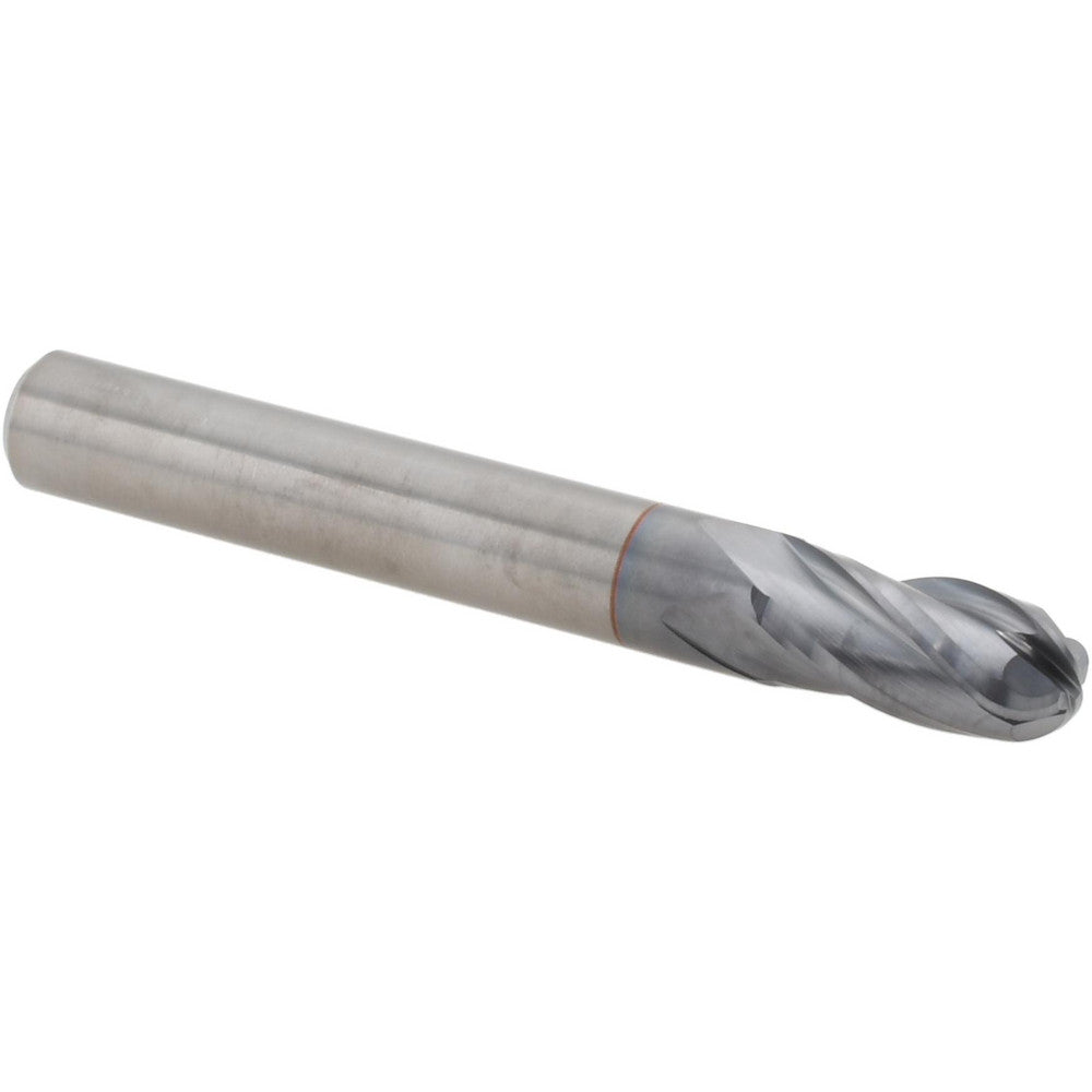 Hertel EG99924524 Ball End Mill 1/4" Dia, 1/2" LOC, 4 Flute, Solid Carbide