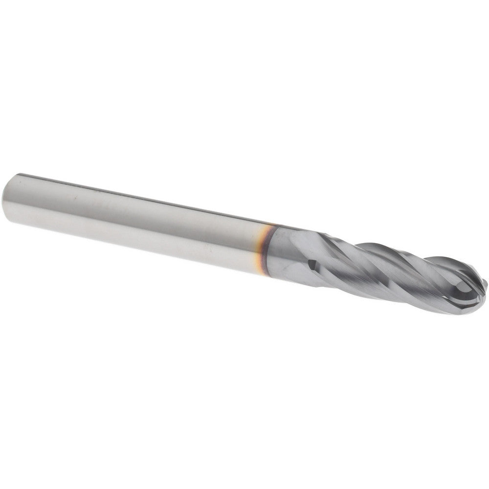 Hertel EG250016 Ball End Mill 1/4" Dia, 3/4" LOC, 4 Flute, Solid Carbide