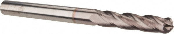 Hertel EG060016 Ball End Mill 1/4" Dia, 1-1/8" LOC, 4 Flute, Solid Carbide