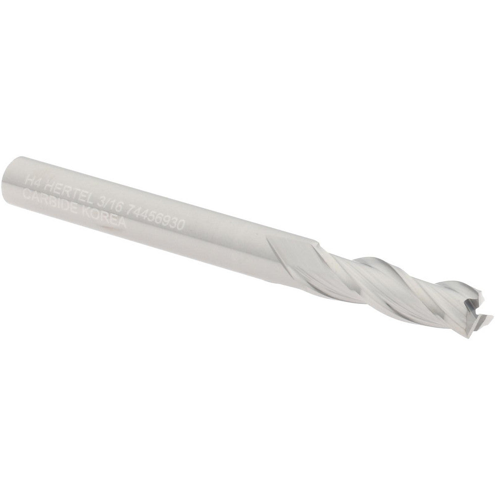 Hertel 74456930 Square End Mill 3/16" Dia, 5/8" LOC, 3 Flute, Solid Carbide