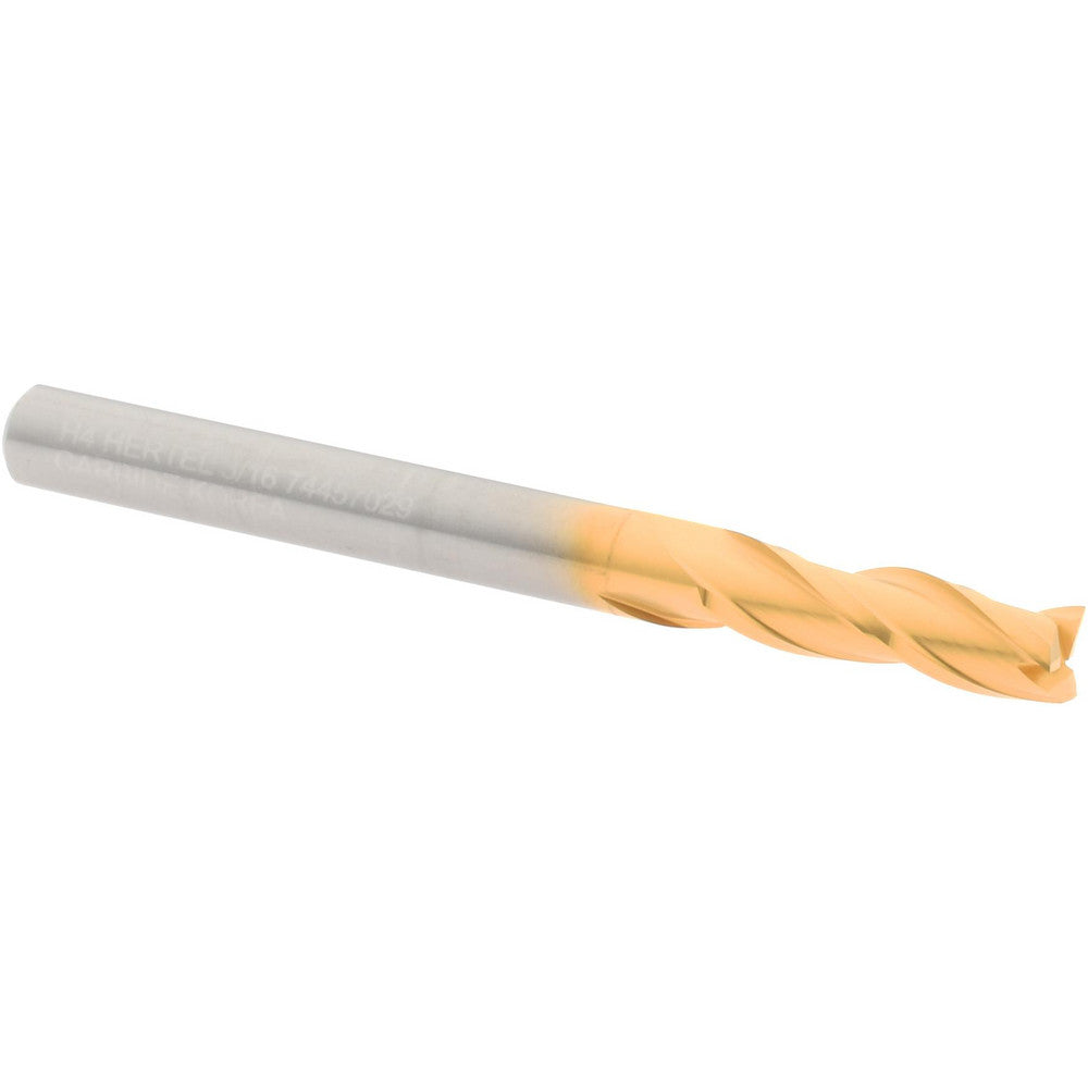 Hertel 74457029 Square End Mill 3/16" Dia, 5/8" LOC, 3 Flute, Solid Carbide