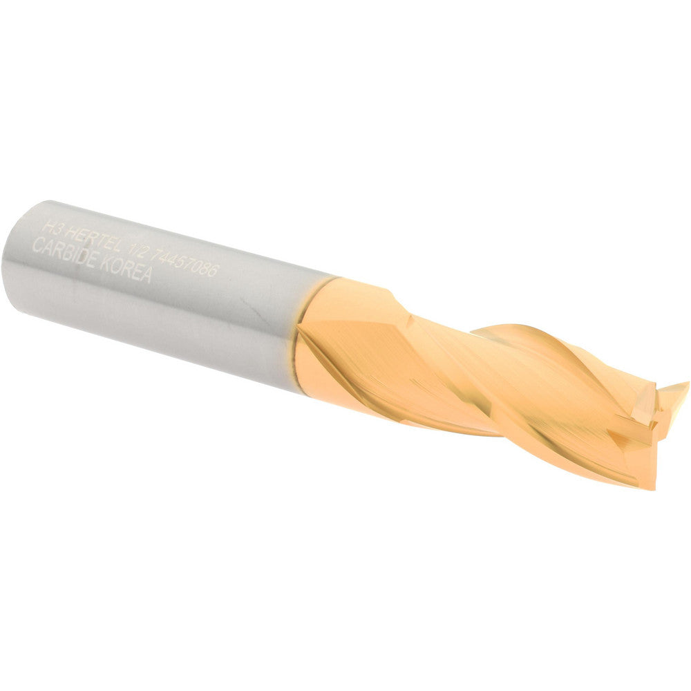 Hertel 74457086 Square End Mill 1/2" Dia, 1" LOC, 3 Flute, Solid Carbide