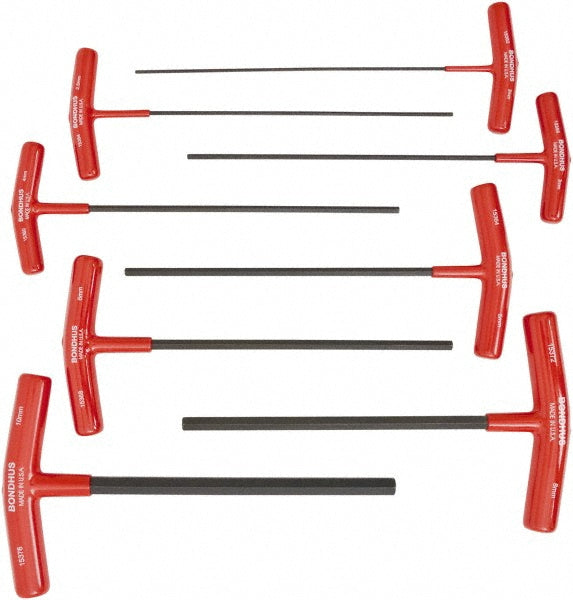 Bondhus 15387 8 Piece T-Handle Cushion Grip Hex Key Set