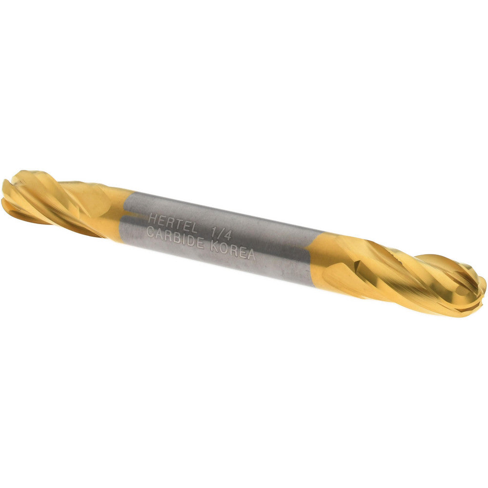 Hertel E6252016 Ball End Mill 1/4" Dia, 1/2" LOC, 4 Flute, Solid Carbide