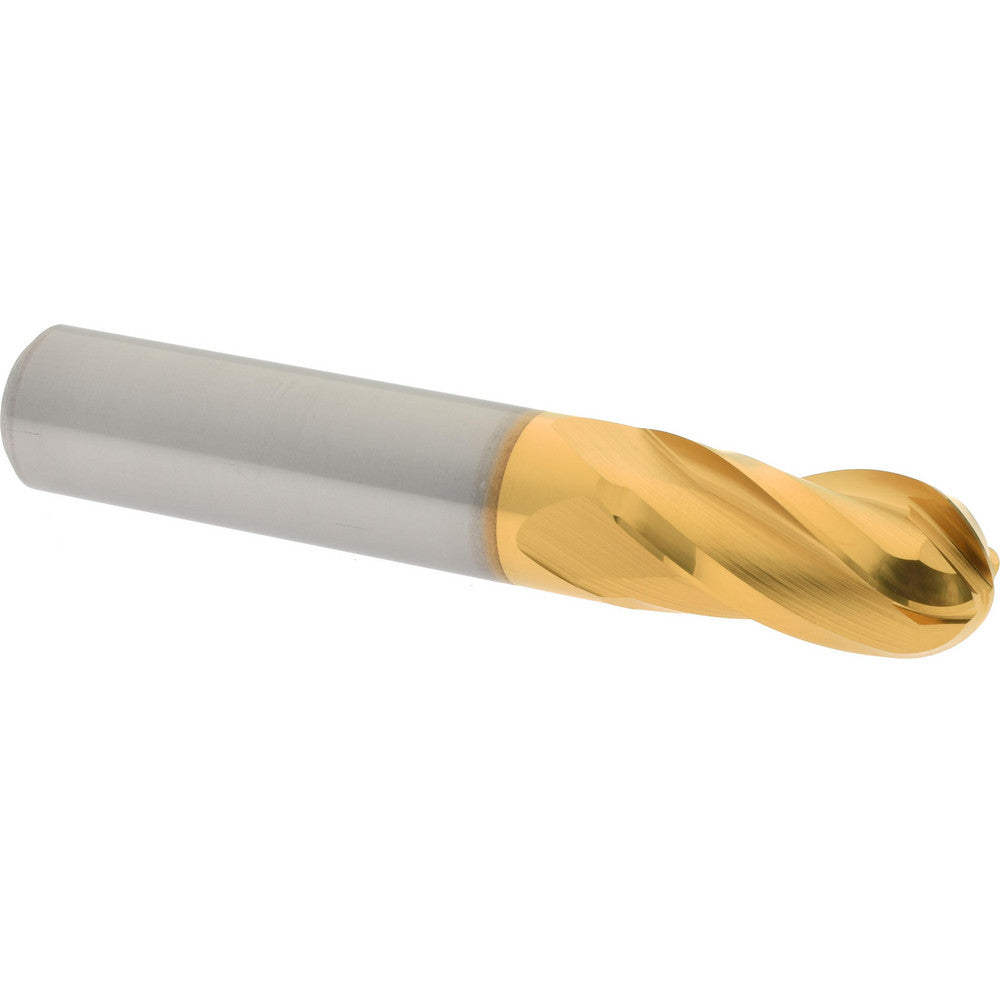 Hertel E6250032 Ball End Mill 1/2" Dia, 1" LOC, 4 Flute, Solid Carbide