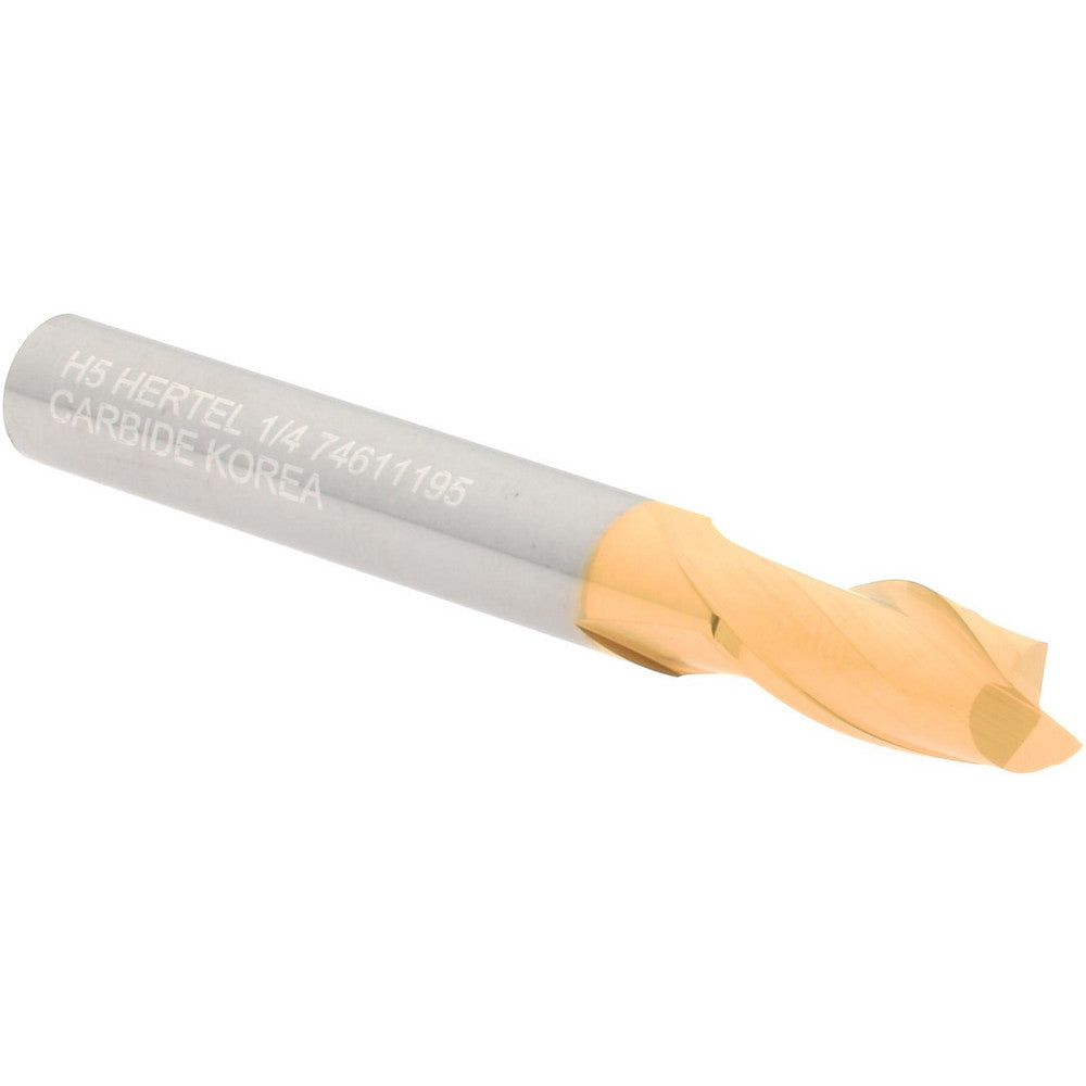 Hertel 74611195 Square End Mill 1/4" Dia, 1/2" LOC, 2 Flute, Solid Carbide