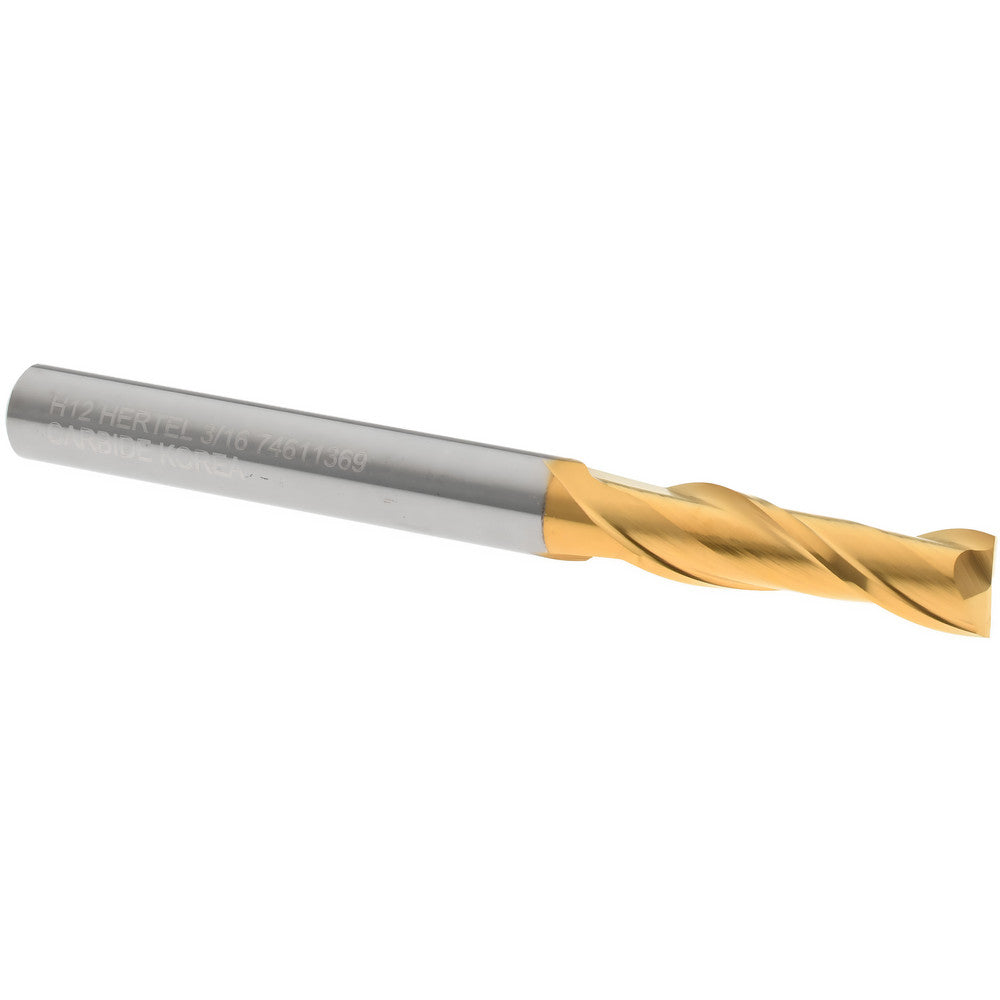 Hertel 74611369 Square End Mill 3/16" Dia, 5/8" LOC, 2 Flute, Solid Carbide