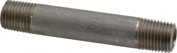 Merit Brass 4504-300 Stainless Steel Pipe Nipple 1/4" Pipe, Grade 304 & 304L
