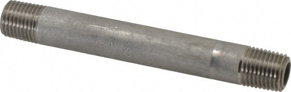Merit Brass 4504-400 Stainless Steel Pipe Nipple 1/4" Pipe, Grade 304 & 304L