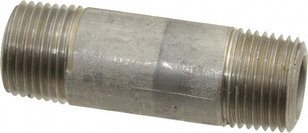 Merit Brass 4506-200 Stainless Steel Pipe Nipple 3/8" Pipe, Grade 304 & 304L