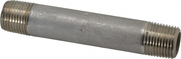 Merit Brass 4508-450 Stainless Steel Pipe Nipple 1/2" Pipe, Grade 304 & 304L