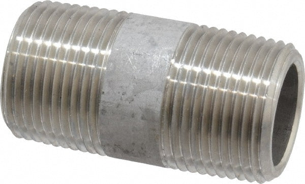Merit Brass 4512-200 Stainless Steel Pipe Nipple 3/4" Pipe, Grade 304 & 304L