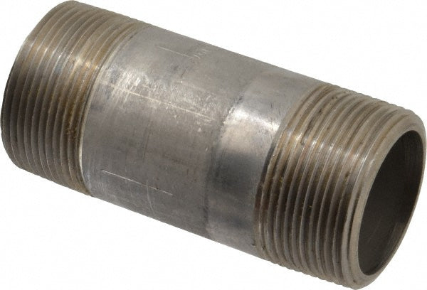 Merit Brass 4524-400 Stainless Steel Pipe Nipple 1-1/2" Pipe, Grade 304 & 304L