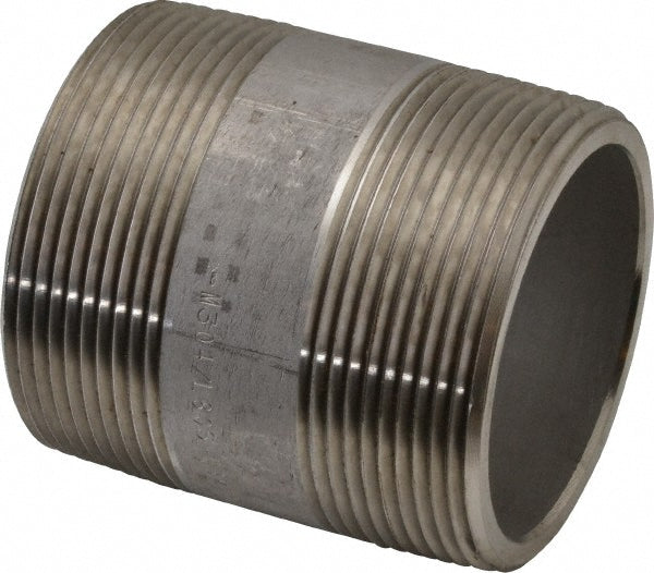 Merit Brass 4532-250 Stainless Steel Pipe Nipple 2" Pipe, Grade 304 & 304L