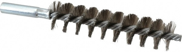 Schaefer Brush 43533 Double Stem/Single Spiral Tube Brush 1" Dia, 6-1/4" OAL, Stainless Steel Bristles
